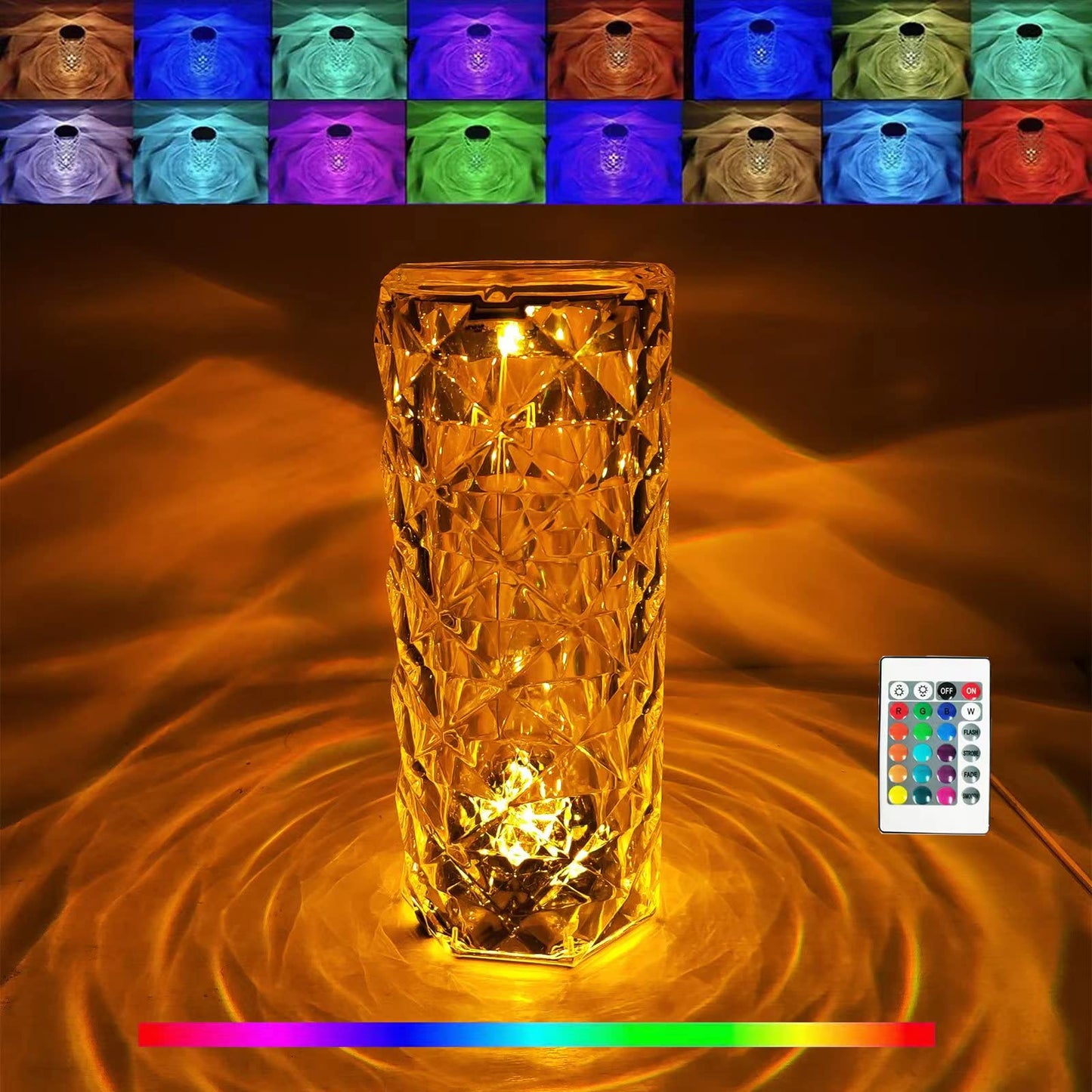 Crystal Table Night RGB Light Lamp