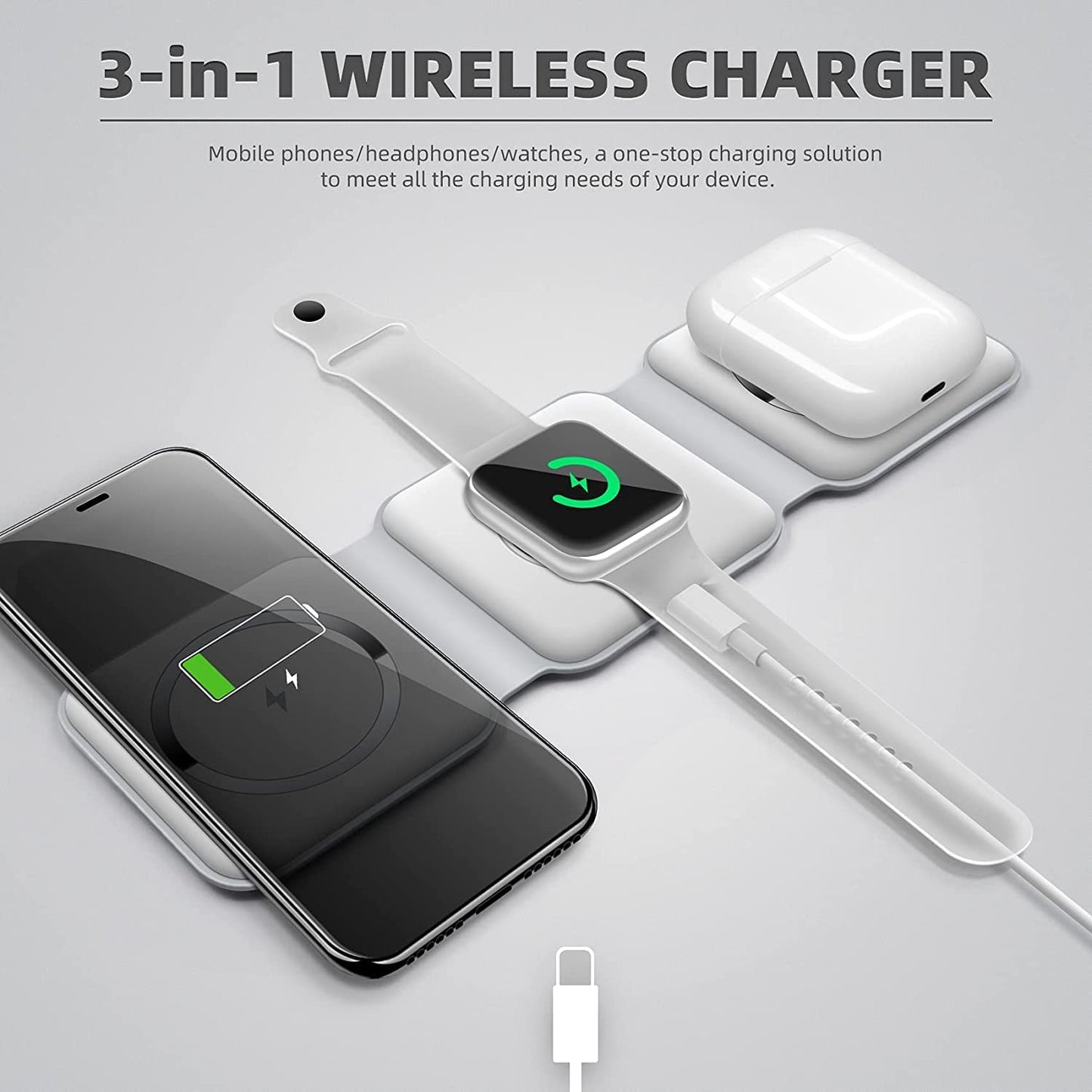 3 in 1 Foldable Wireless Charger Pad