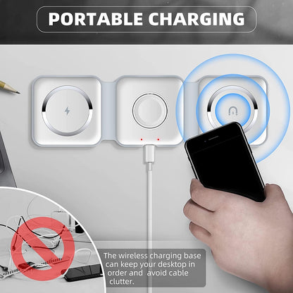 3 in 1 Foldable Wireless Charger Pad